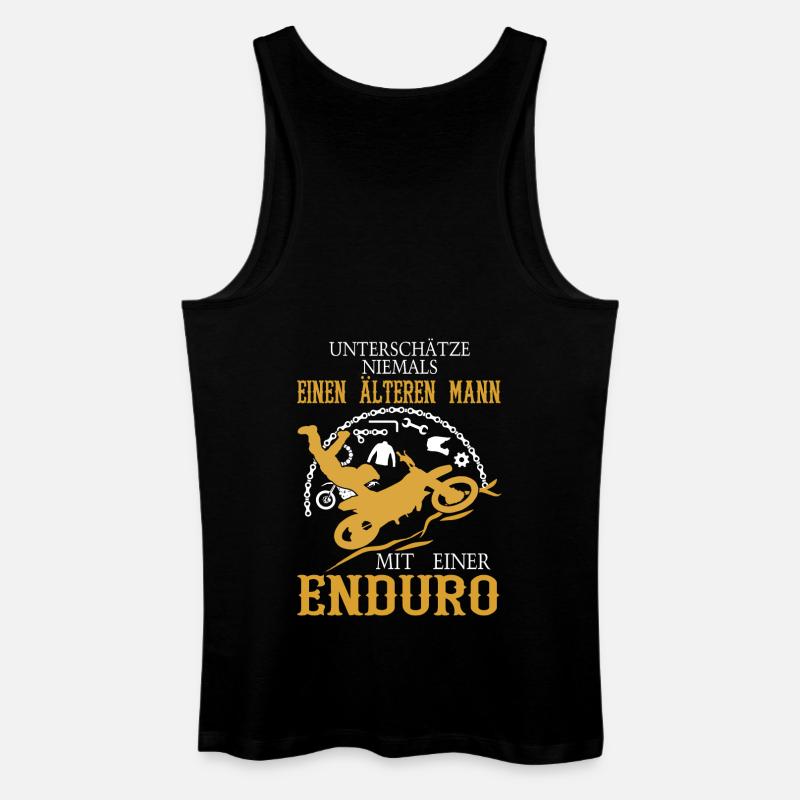 Älterer Mann Enduro - Männer Bio Tank Top - Schwarz