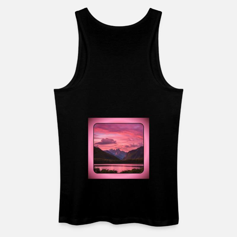 Berglandschaft - Männer Bio Tank Top - Schwarz