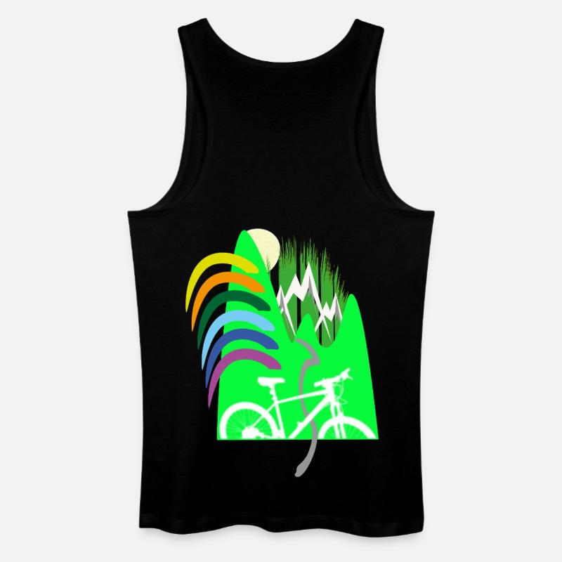 Fahrradpfad Berge Regenbogen - Männer Bio Tank Top - Schwarz