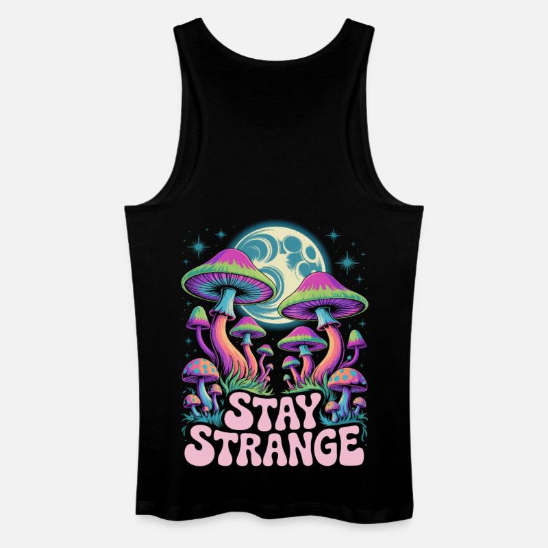 Stay Strange Mushroom Art - Männer Bio Tank Top - Schwarz