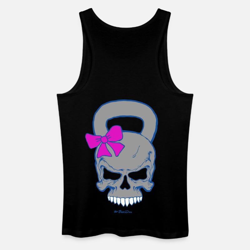 Kettlebell-Skull (weiblich) - Männer Bio Tank Top - Schwarz