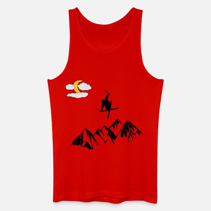 Berg mit Ski Freestyler - Männer Bio Tank Top - Rot