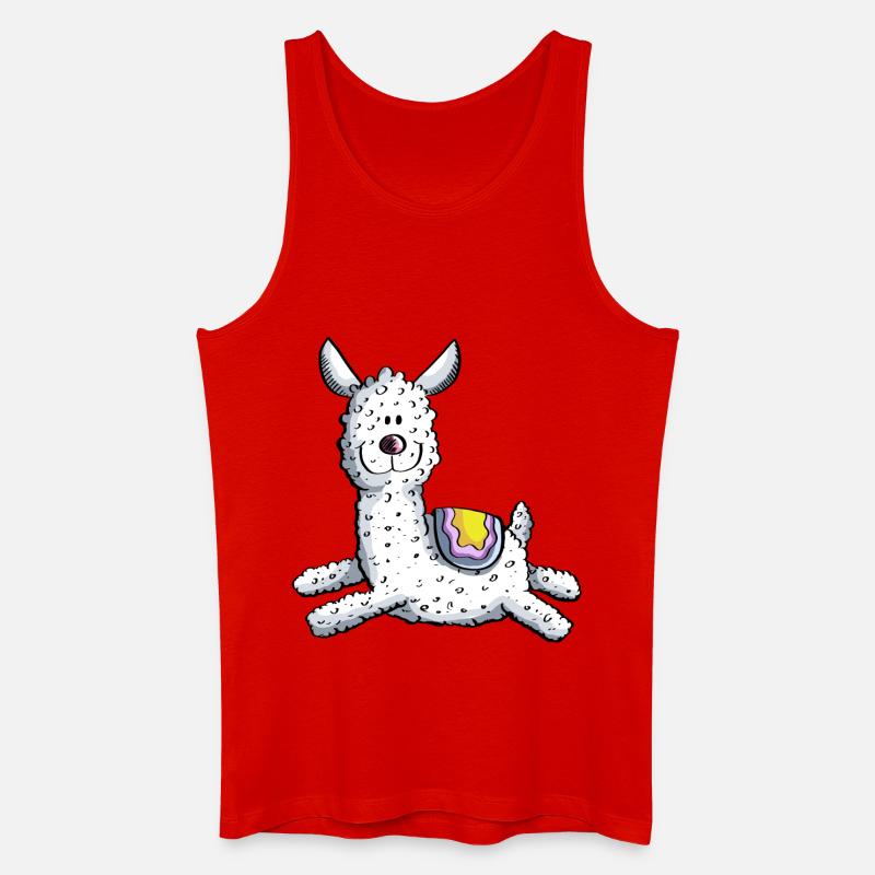 Fluffiges Wolliges Lama - Männer Bio Tank Top - Rot