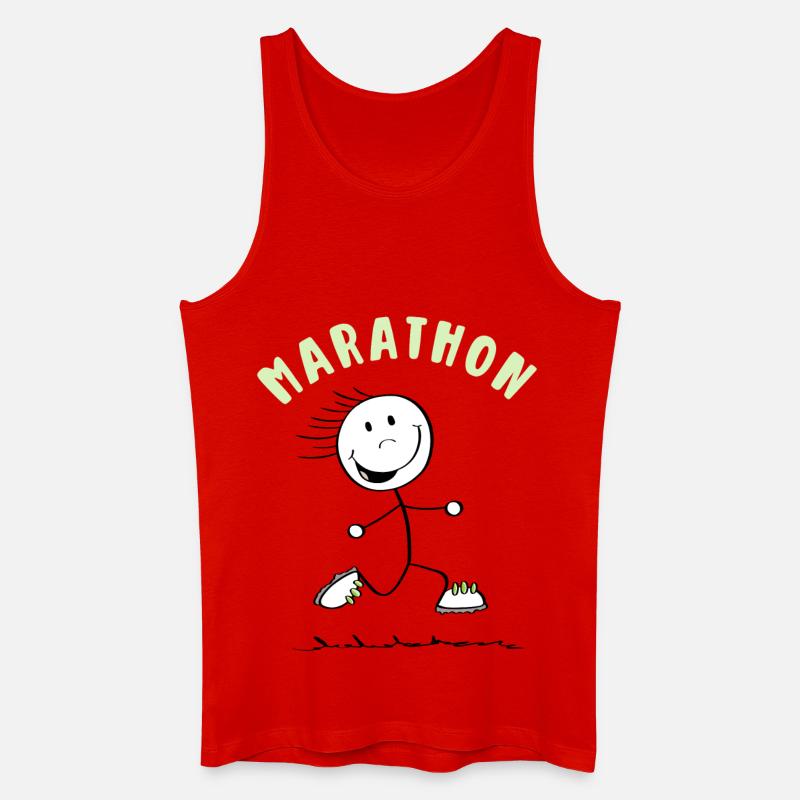 Lustiger Marathon Läufer - Strichmännchen - Männer Bio Tank Top - Rot