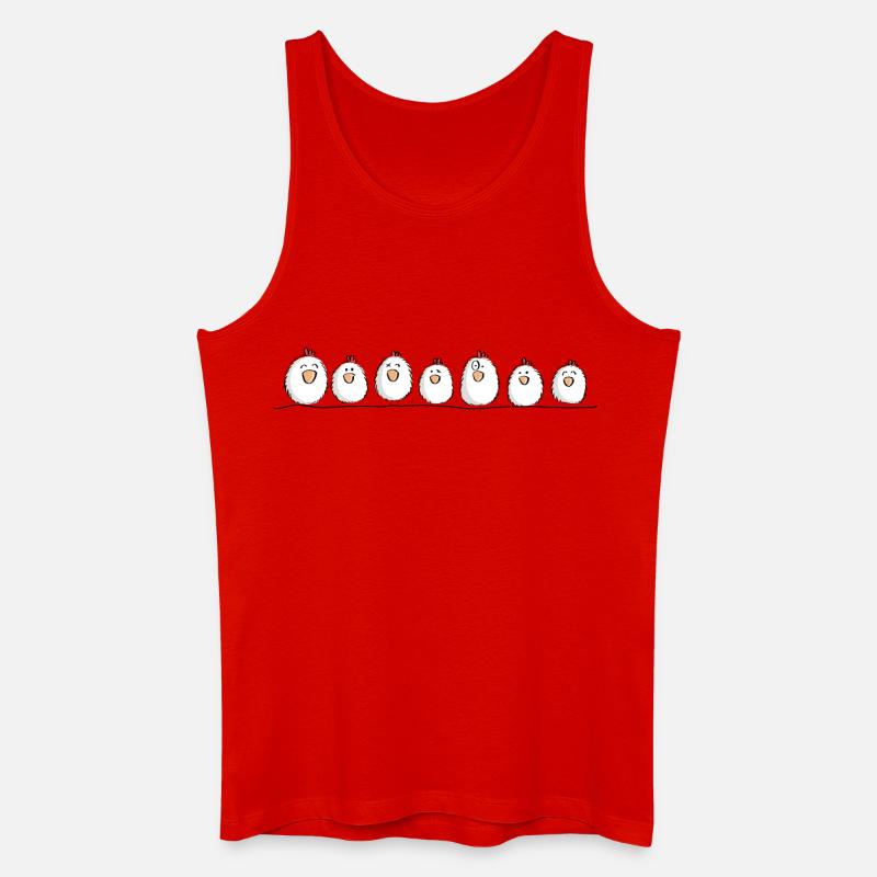 Hühner auf der Hühnerstange - Männer Bio Tank Top - Rot