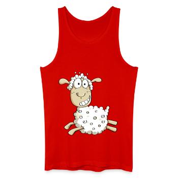 Mouton vilain dessin animé - Débardeur bio Homme - rouge - Devant