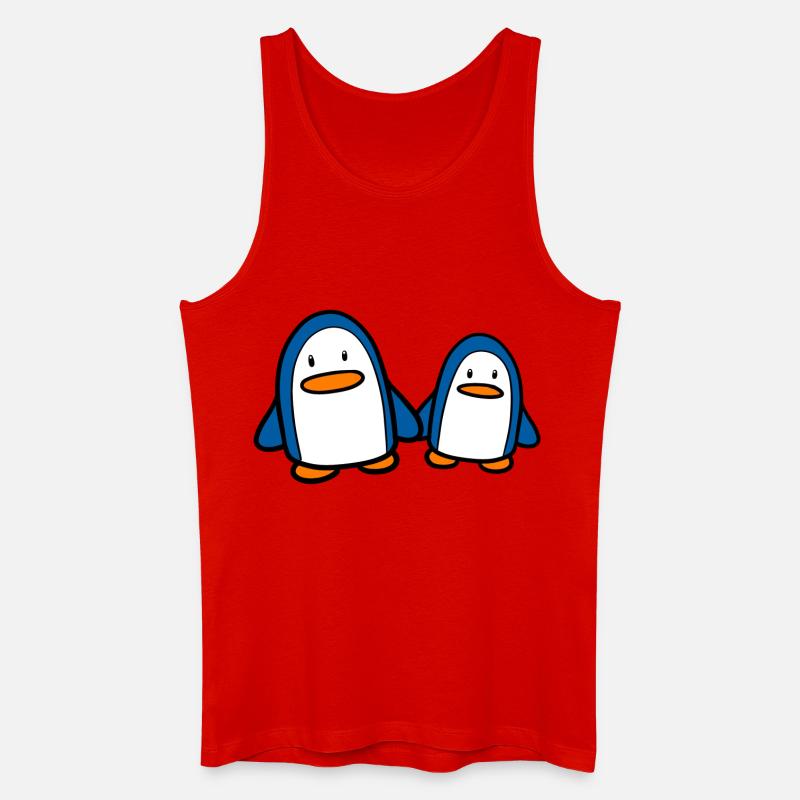 Zwei Pinguine - Männer Bio Tank Top - Rot