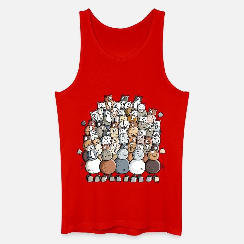 Bunter Pferdehaufen - Pferde - Männer Bio Tank Top - Rot