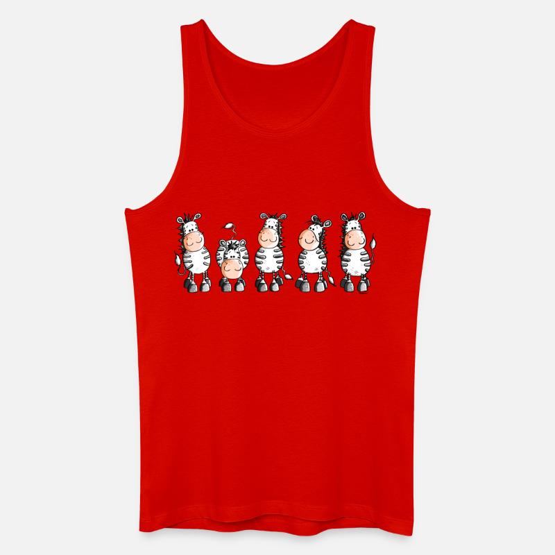 Funny Zebras - Zebra - Männer Bio Tank Top - Rot