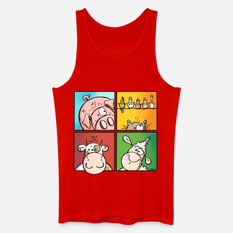 Funny Farm - Männer Bio Tank Top - Rot