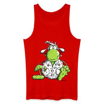 Grenouille en vêtements de mouton - Débardeur bio Homme - rouge - Devant
