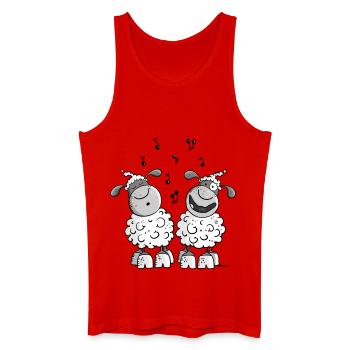 Musikalische Schafe - Männer Bio Tank Top - Rot - Vorne