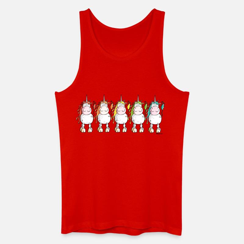 Funny Unicorns - Männer Bio Tank Top - Rot
