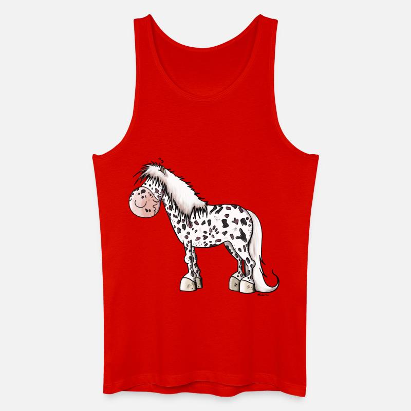 Tigerschecke Pony - Männer Bio Tank Top - Rot