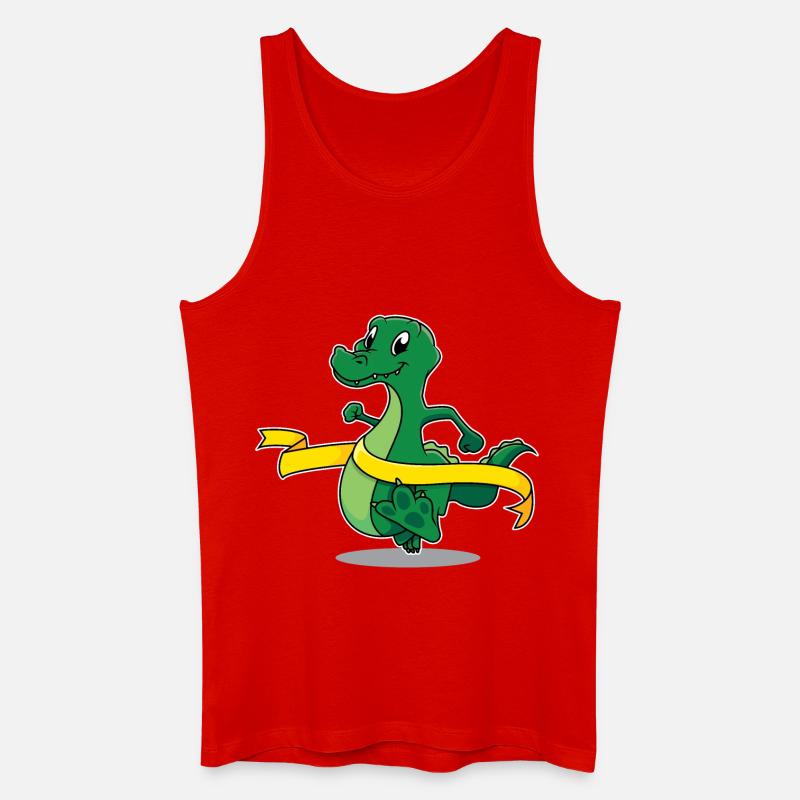 Marathon-Krokodil - Männer Bio Tank Top - Rot