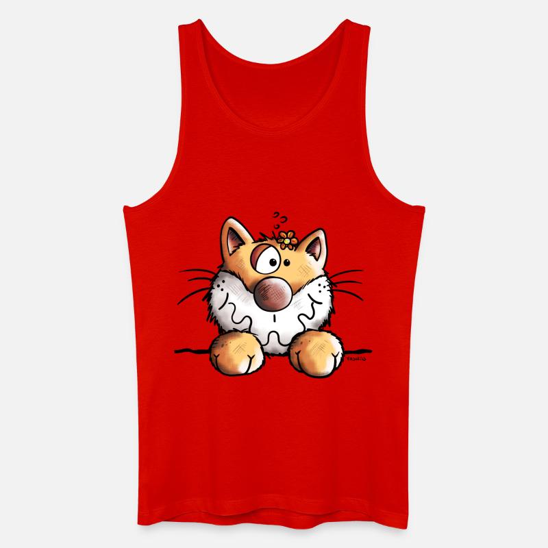 Neugieriges Kätzchen - Männer Bio Tank Top - Rot