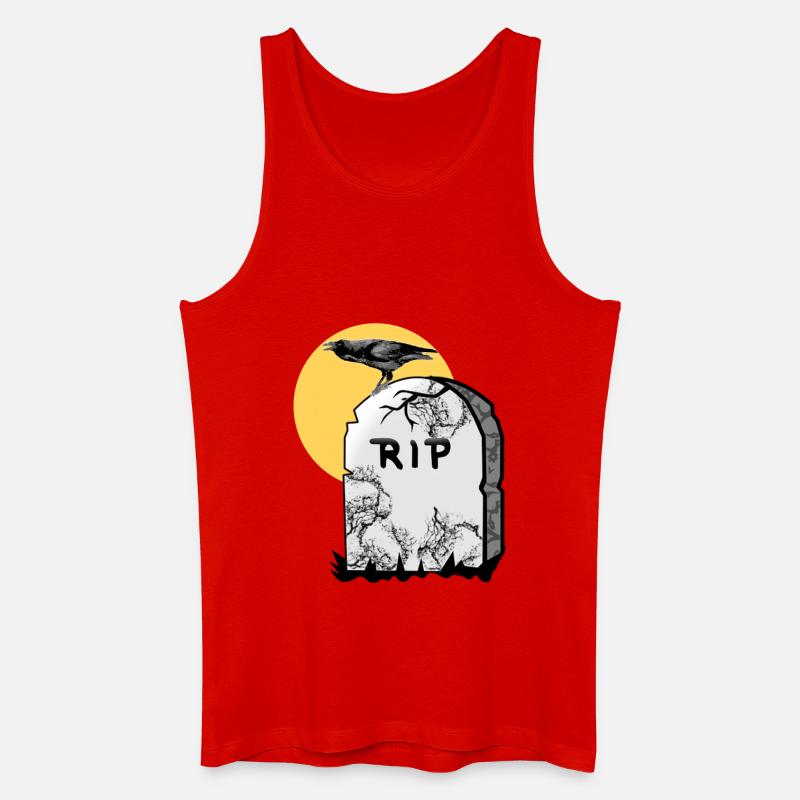 Grabstein mit Krähe - Männer Bio Tank Top - Rot