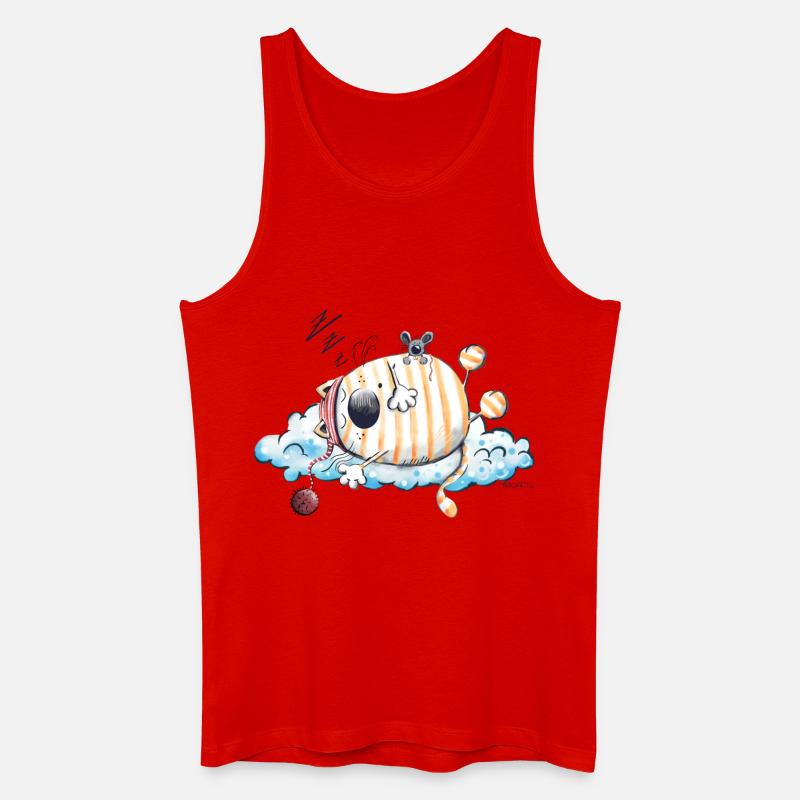 Schlafmütze Katze - Männer Bio Tank Top - Rot