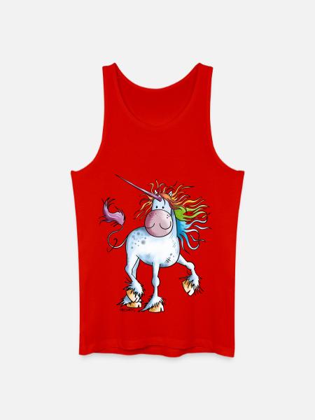 Rainbow Unicorn - Men’s Organic Tank Top - red