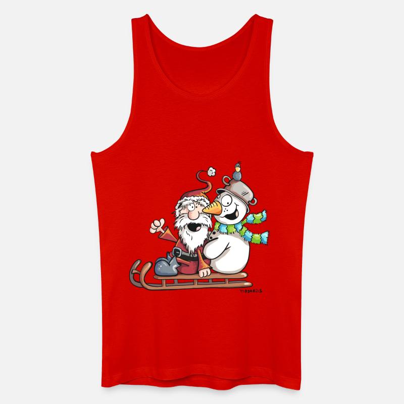 Christmas Schlittenfahrt - Weihnachtsmann - Comic - Männer Bio Tank Top - Rot