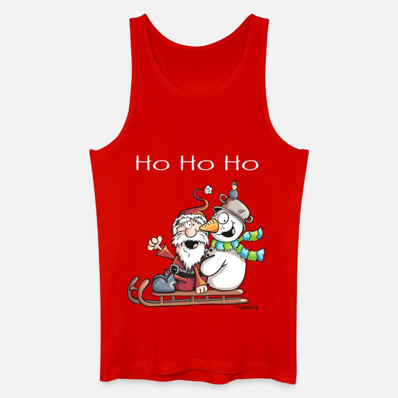 Weihnachtsmann und Schneemann - Comic - Männer Bio Tank Top - Rot