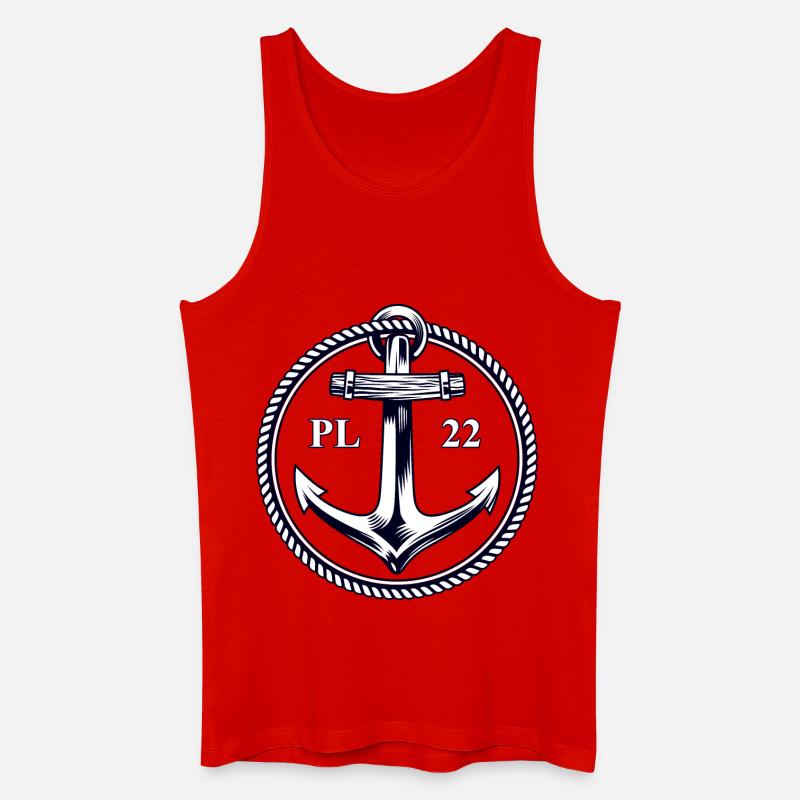PL22 Marineanker - Männer Bio Tank Top - Rot