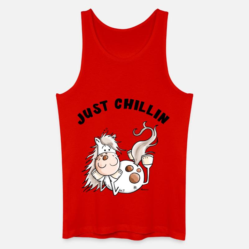 Chillendes Pferd - Comic - Pferde - Geschenk - Männer Bio Tank Top - Rot