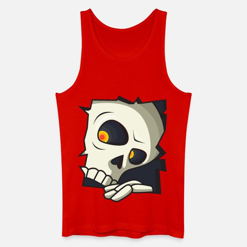 Lustiger Totenkopf - Männer Bio Tank Top - Rot
