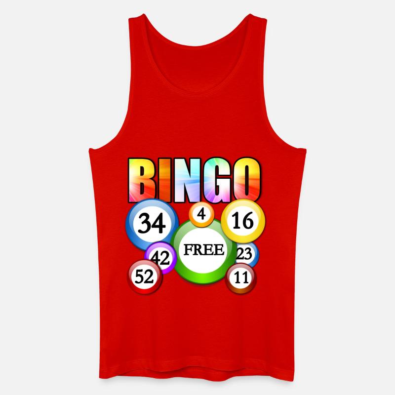 Lebendiges Bingo-Freiball-Design - Männer Bio Tank Top - Rot