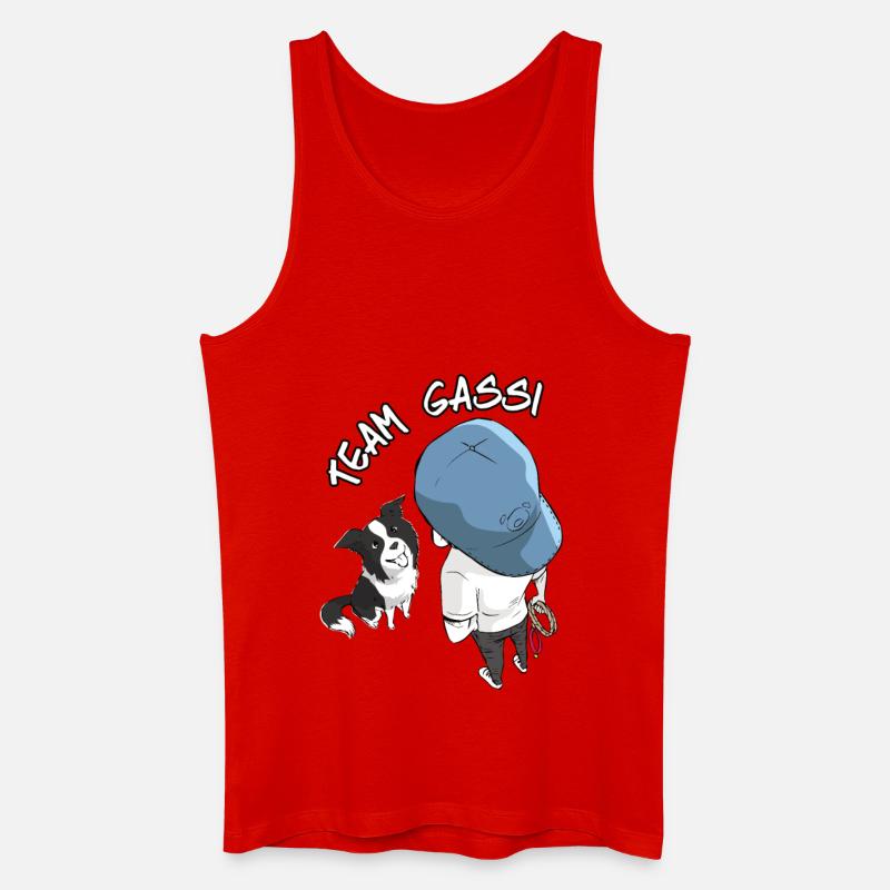 Team Gassi Cartoon Design - Männer Bio Tank Top - Rot