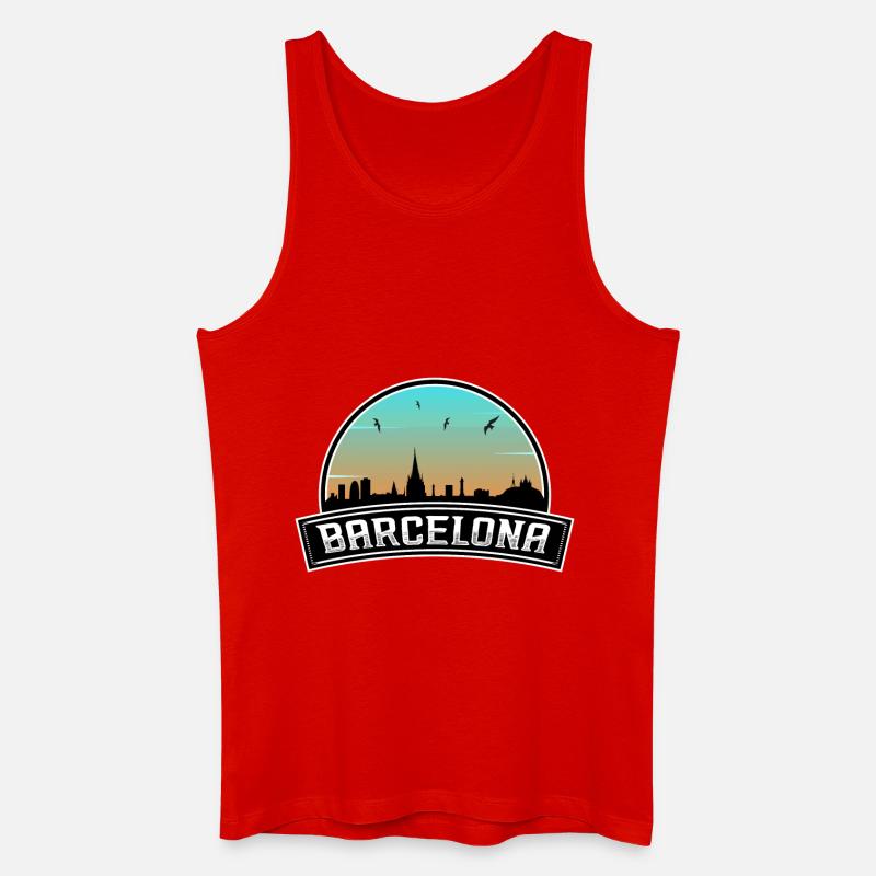 Barcelona Spanien Skyline Spanisches Souvenir - Männer Bio Tank Top - Rot