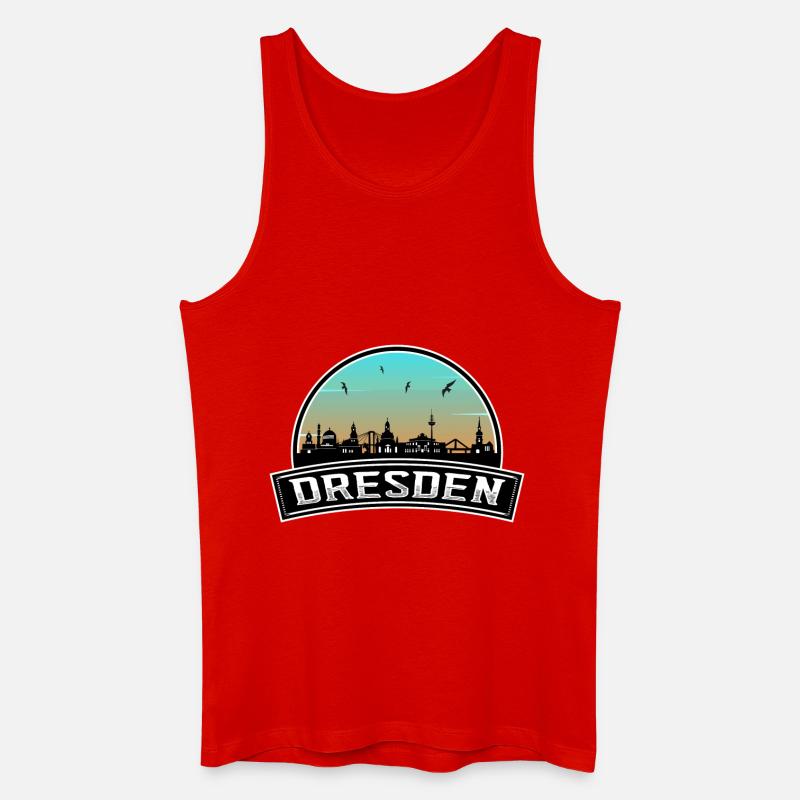 Dresden Deutschland Skyline Deutsches Souvenir - Männer Bio Tank Top - Rot
