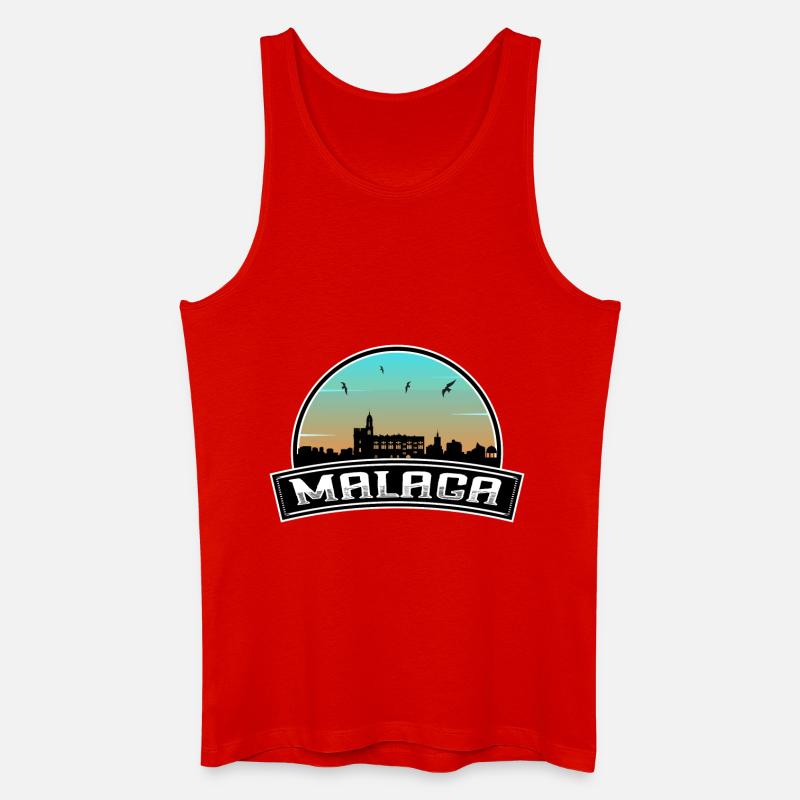 Malaga Spanien Skyline Spanisches Souvenir - Männer Bio Tank Top - Rot