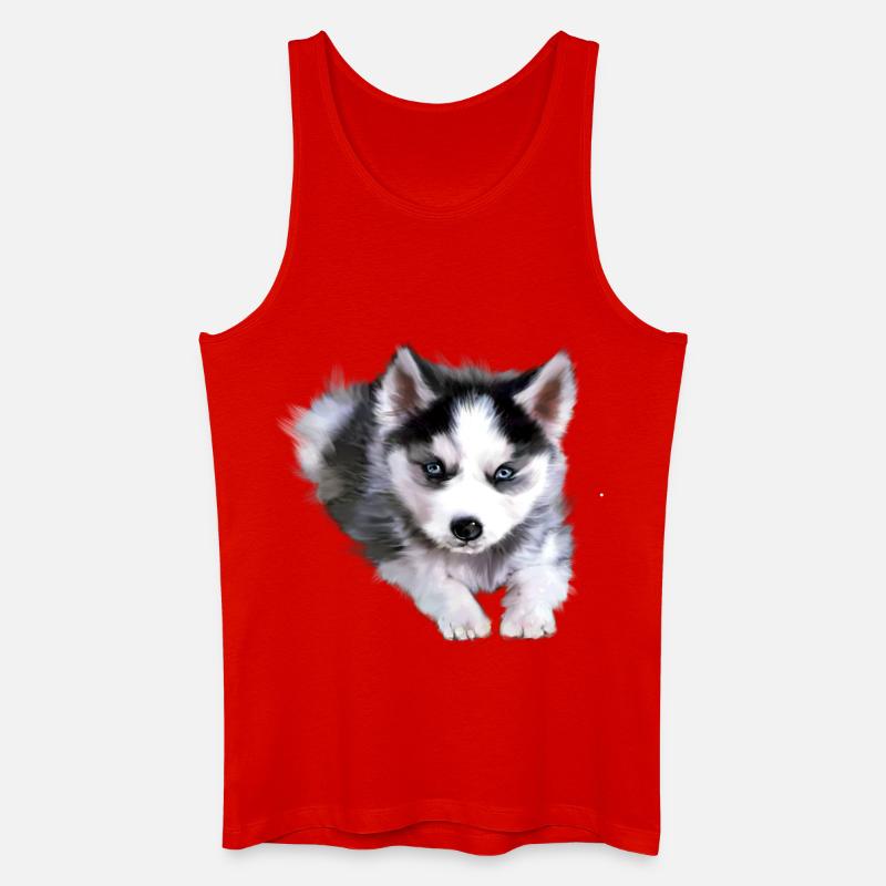 Hund, Husky - Männer Bio Tank Top - Rot