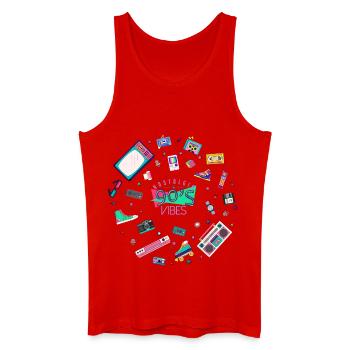 Nostalgische 90er-Vibes - Männer Bio Tank Top - Rot - Vorne