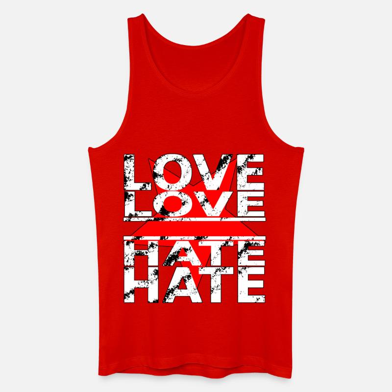 love love hate hate - Männer Bio Tank Top - Rot