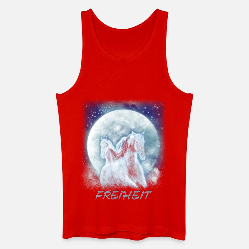 Pferde Mädchen Freiheit - Männer Bio Tank Top - Rot