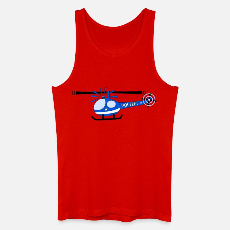 Hubschrauber Polizei Kinder - Männer Bio Tank Top - Rot