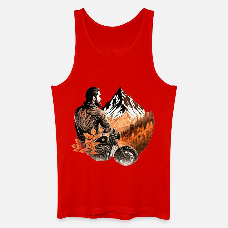 Motorrad Berge / Motorradfahrer - Männer Bio Tank Top - Rot