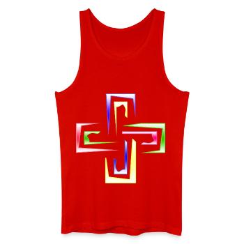 Neon Prism Frames Abstract Logo - Men’s Organic Tank Top - red - Front