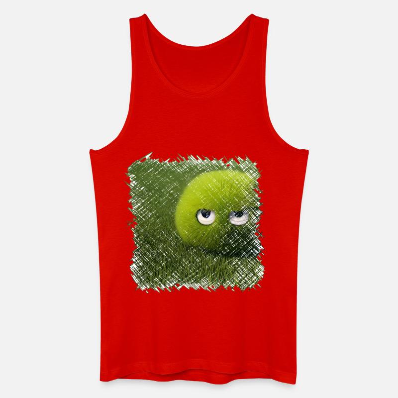 Lustige grüne Graskugel - Männer Bio Tank Top - Rot
