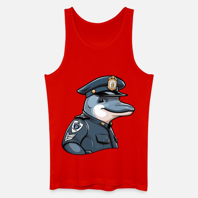 Delfin Polizei - Männer Bio Tank Top - Rot