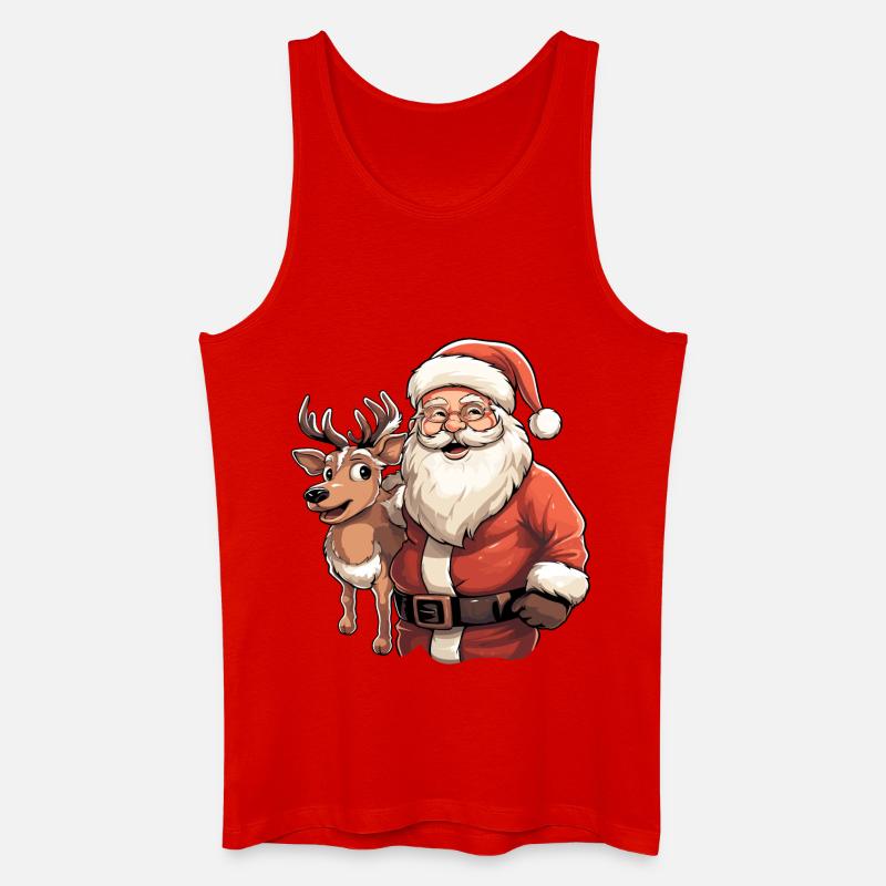 Weihnachtsmann mit renntier - Männer Bio Tank Top - Rot