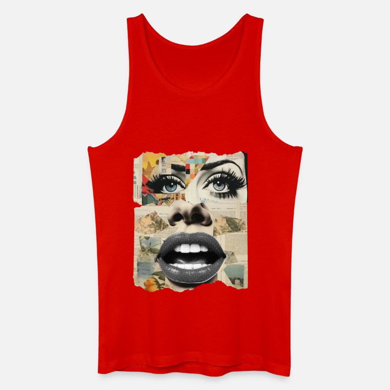 Fotocollage - Männer Bio Tank Top - Rot