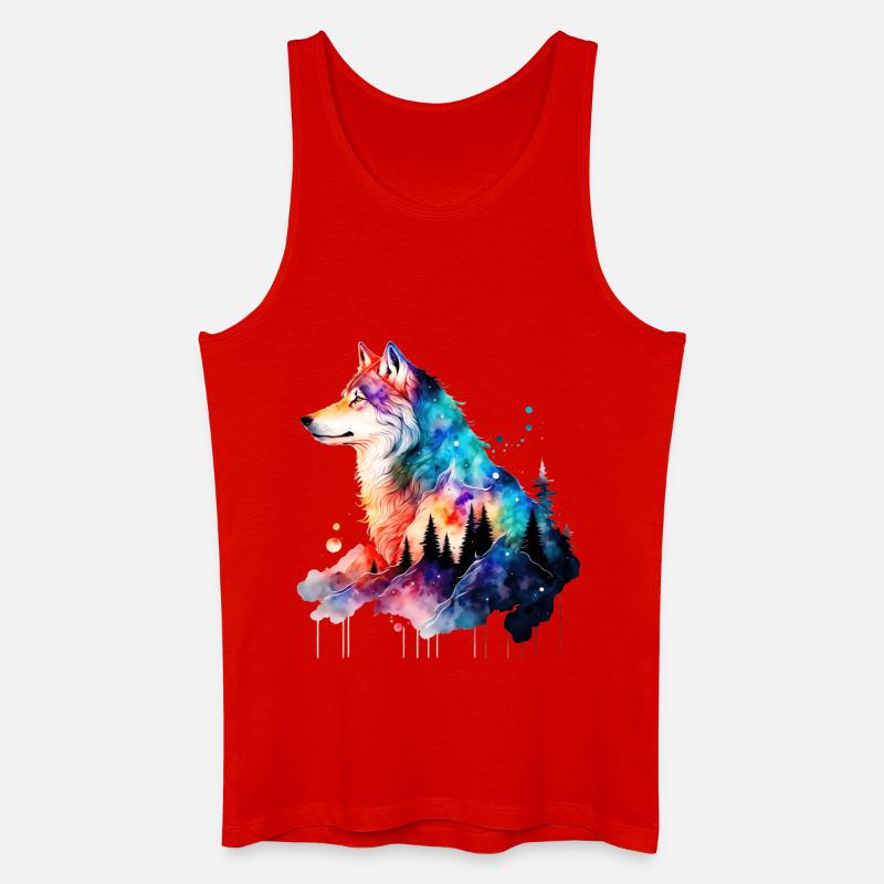 Wolf - Männer Bio Tank Top - Rot