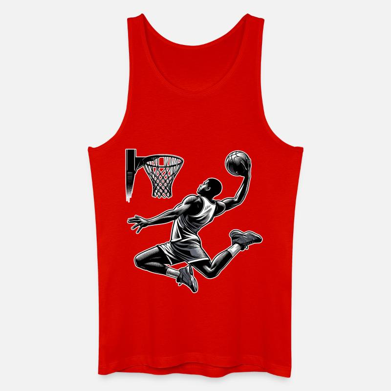 Basketball Dunking Geschenk - Männer Bio Tank Top - Rot