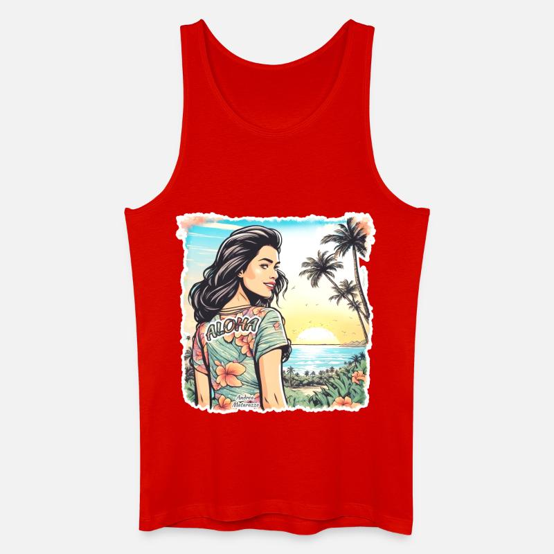 Aloha Mädchen - Männer Bio Tank Top - Rot