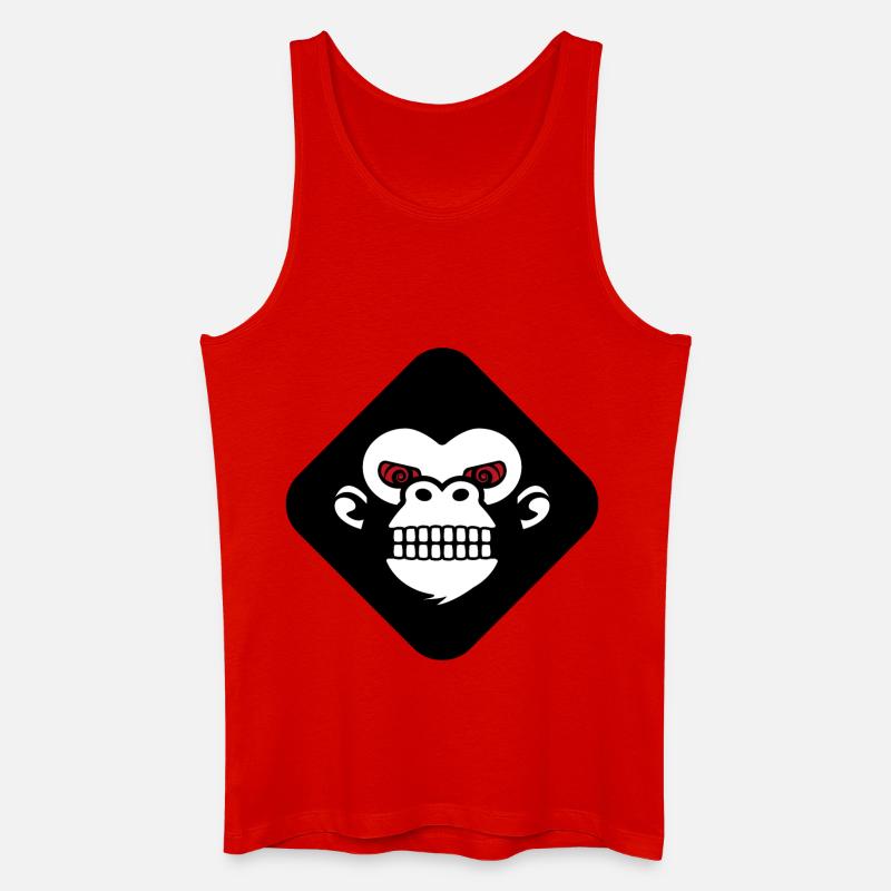 Gorilla-Zahn-Logo - Männer Bio Tank Top - Rot