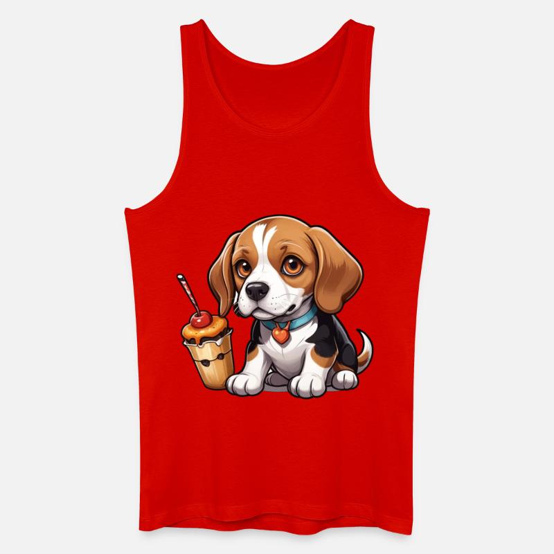 Beagle Cake Joy - Männer Bio Tank Top - Rot