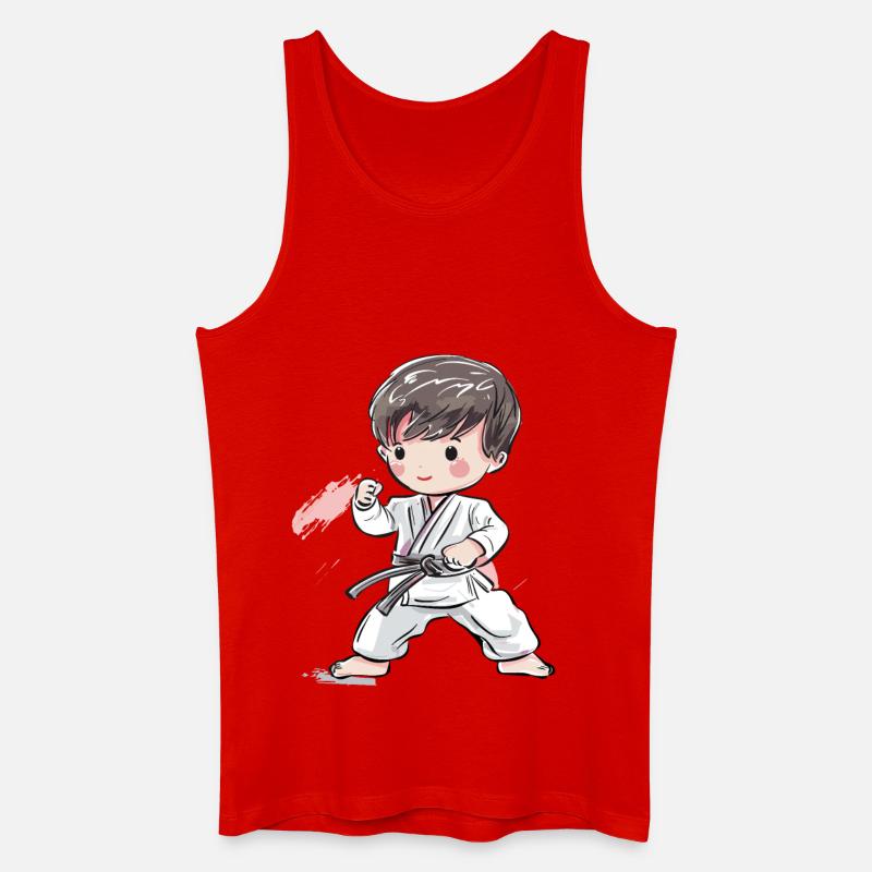 Karate Junge Comic Stil - Männer Bio Tank Top - Rot